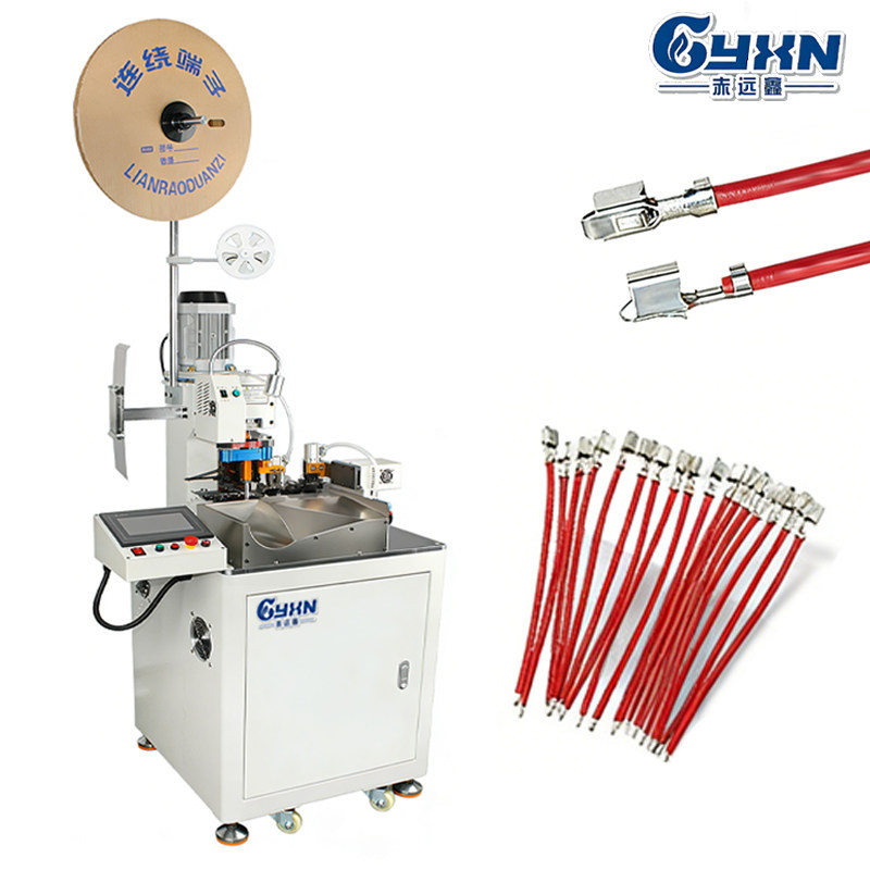Automatic single end wire cutting, stripping and terminal crimping machine